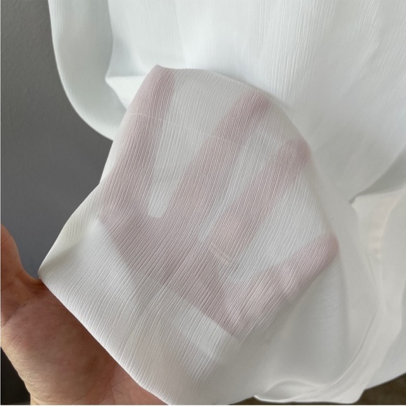 SHEIN White Sheer Long Shirt Tunic Mini Dress Swim Cover Up Size Medium Beach - Picture 4 of 7